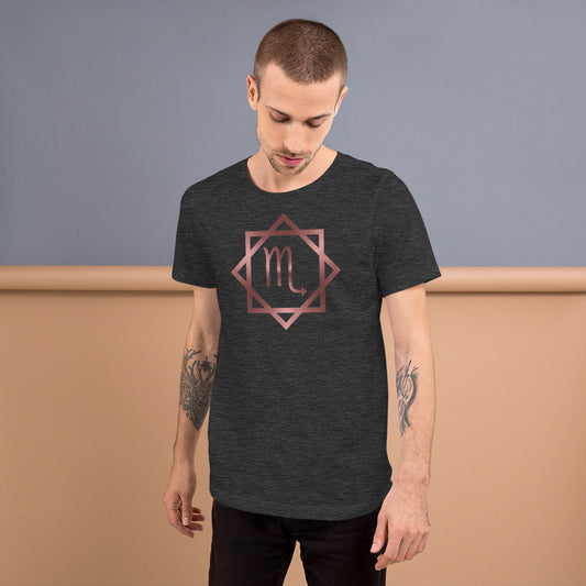 Metallic Zodiac Double-Box - Crimson Scorpio - Short-sleeve unisex t-shirt