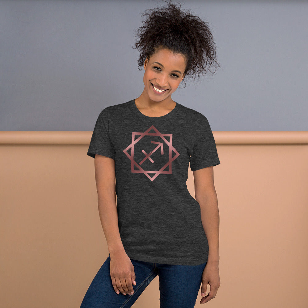 Metallic Zodiac Double-Box - Crimson Sagittarius - Short-sleeve unisex t-shirt