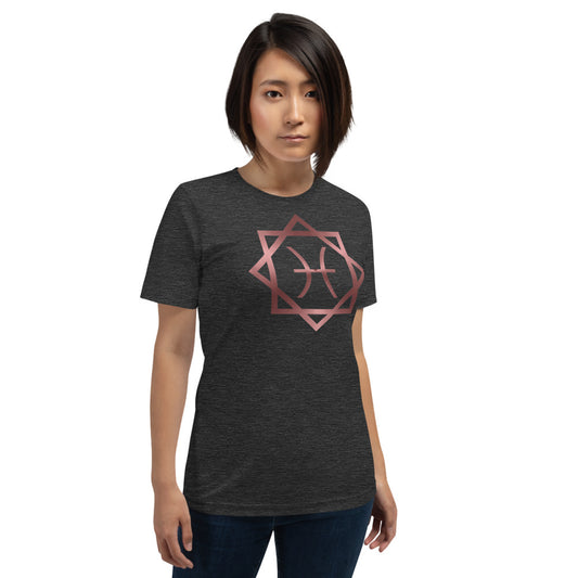 Metallic Zodiac Double-Box - Crimson Pisces - Short-sleeve unisex t-shirt