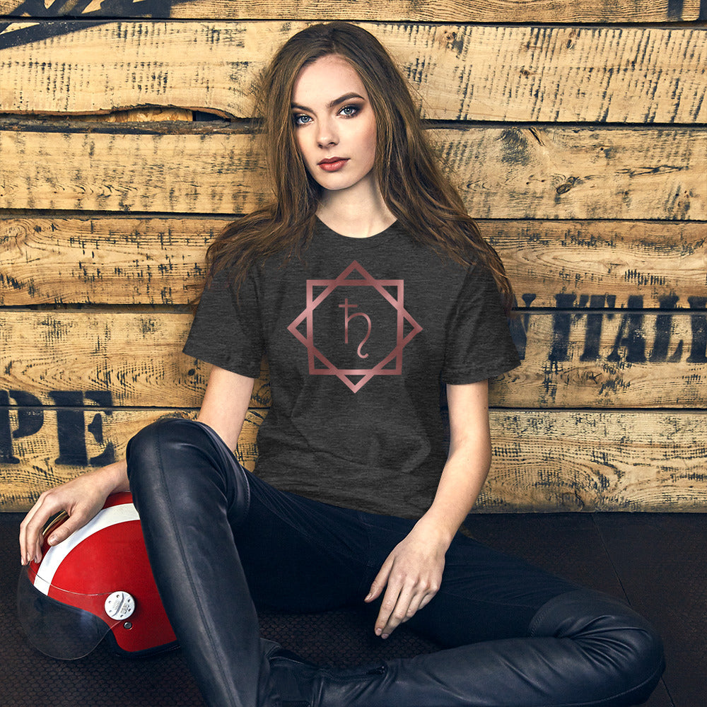 Metallic Zodiac Double-Box - Crimson Saturn - Short-sleeve unisex t-shirt