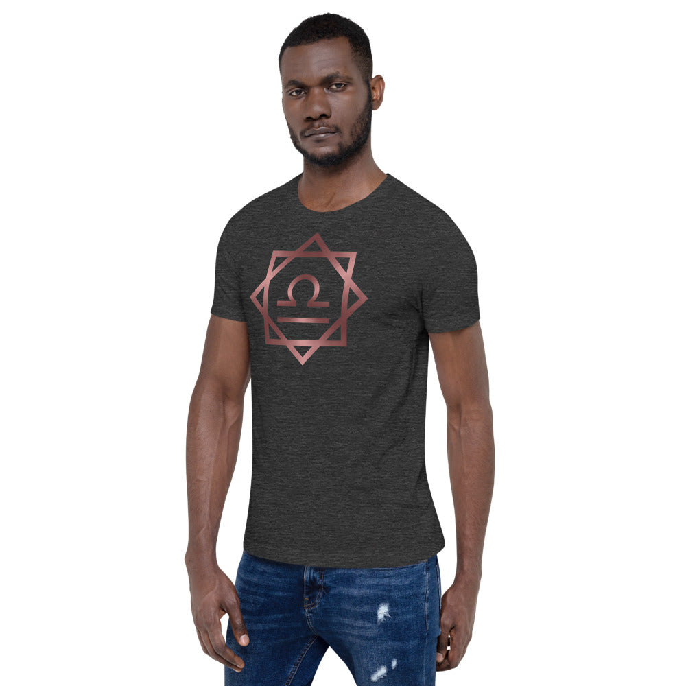 Metallic Zodiac Double-Box - Crimson Libra - Short-sleeve unisex t-shirt