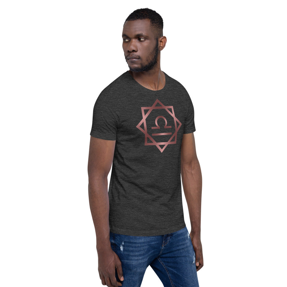 Metallic Zodiac Double-Box - Crimson Libra - Short-sleeve unisex t-shirt