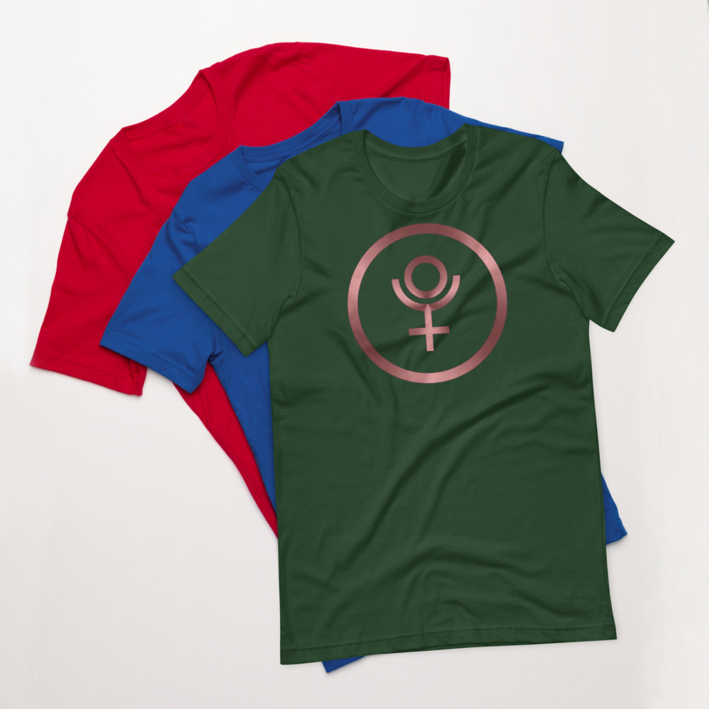 Metallic Zodiac Circle - Crimson Pluto - Short-sleeve unisex t-shirt