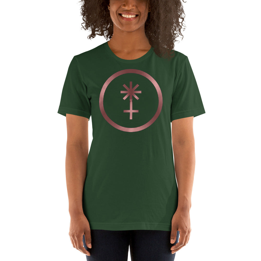 Metallic Zodiac Circle - Crimson Juno - Short-sleeve unisex t-shirt