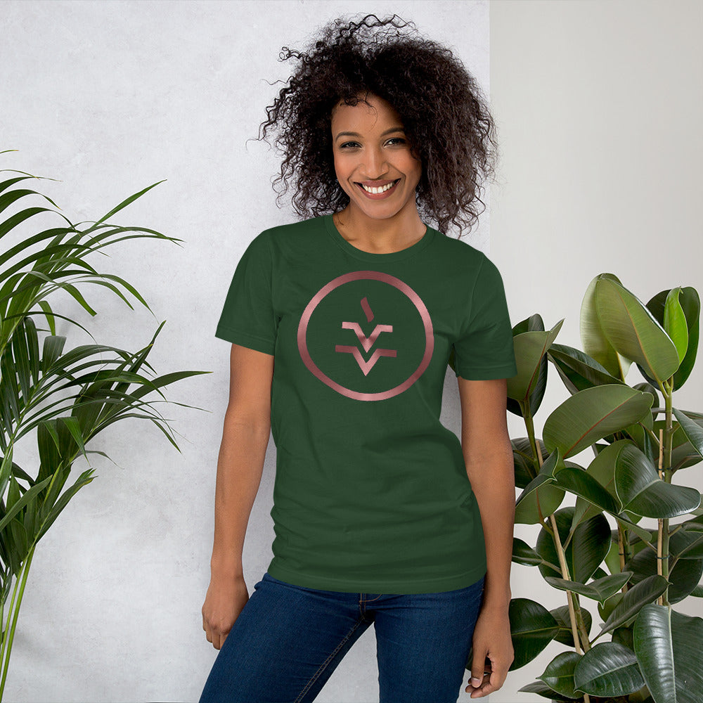 Metallic Zodiac Circle - Crimson Vesta - Short-sleeve unisex t-shirt