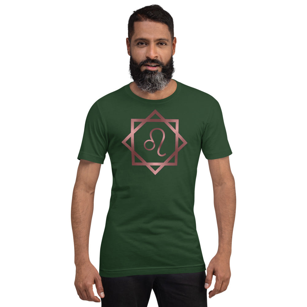 Metallic Zodiac Double-Box - Crimson Leo - Short-sleeve unisex t-shirt