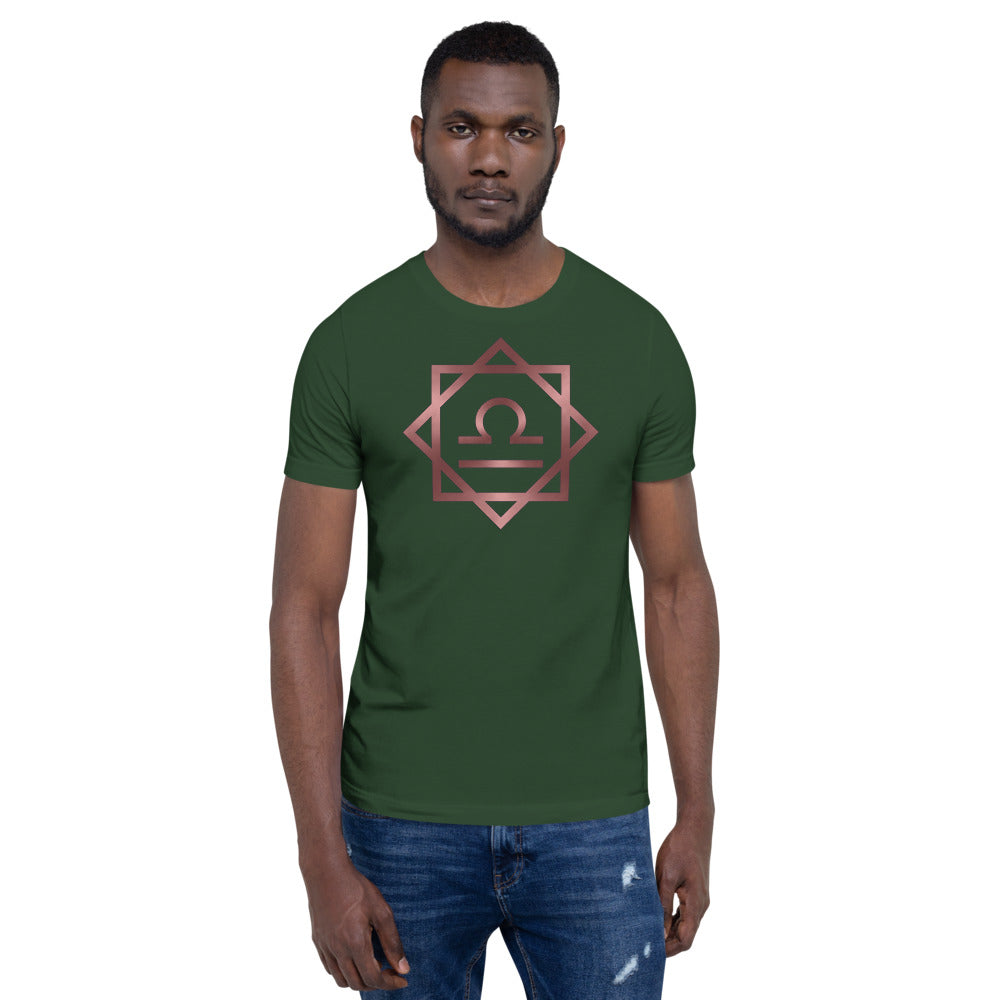Metallic Zodiac Double-Box - Crimson Libra - Short-sleeve unisex t-shirt