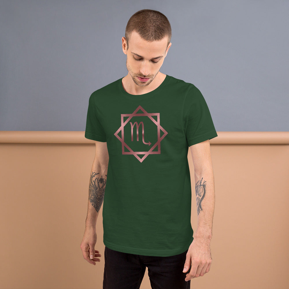 Metallic Zodiac Double-Box - Crimson Scorpio - Short-sleeve unisex t-shirt