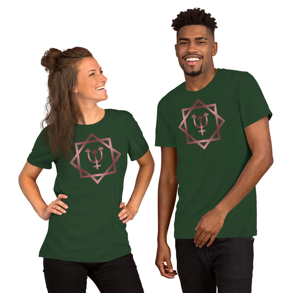 Metallic Zodiac Double-Box - Crimson Neptune - Short-sleeve unisex t-shirt