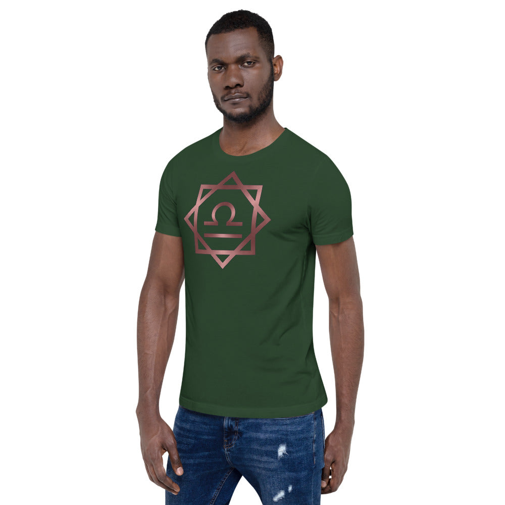 Metallic Zodiac Double-Box - Crimson Libra - Short-sleeve unisex t-shirt