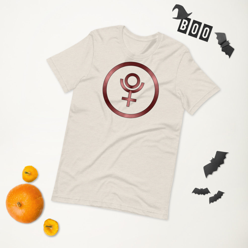 Metallic Zodiac Circle - Crimson Pluto - Short-sleeve unisex t-shirt