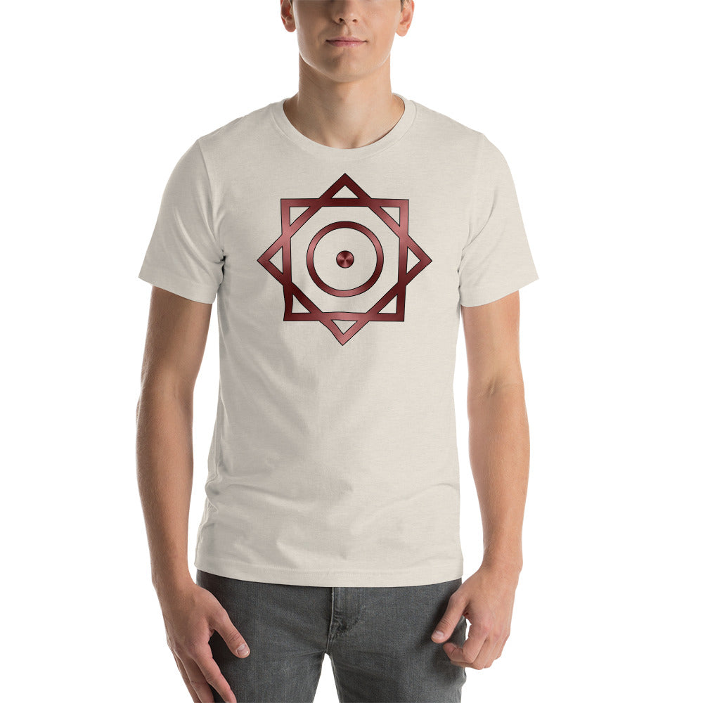 Metallic Zodiac Double-Box - Crimson Sun - Short-sleeve unisex t-shirt