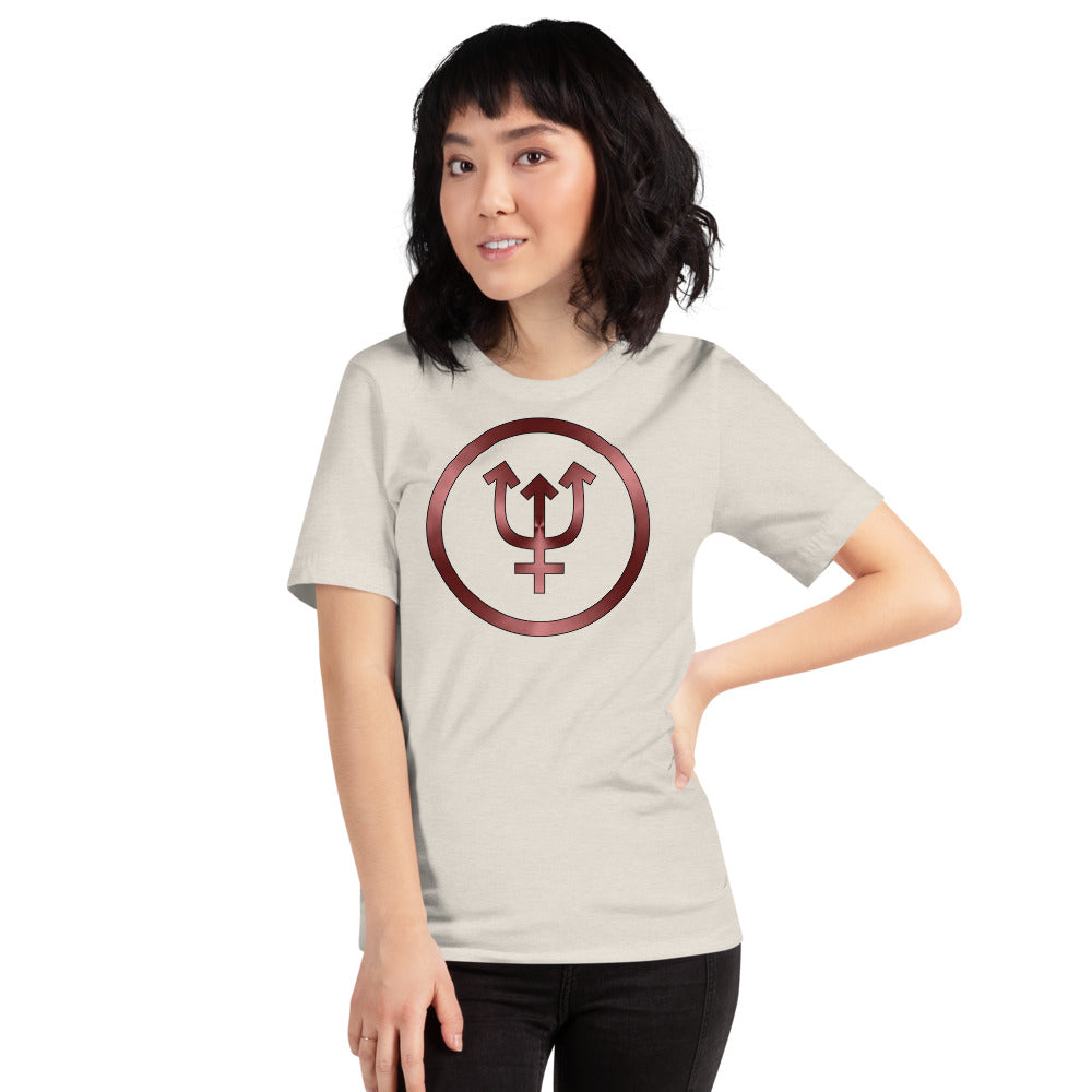 Metallic Zodiac Circle - Crimson Neptune - Short-sleeve unisex t-shirt