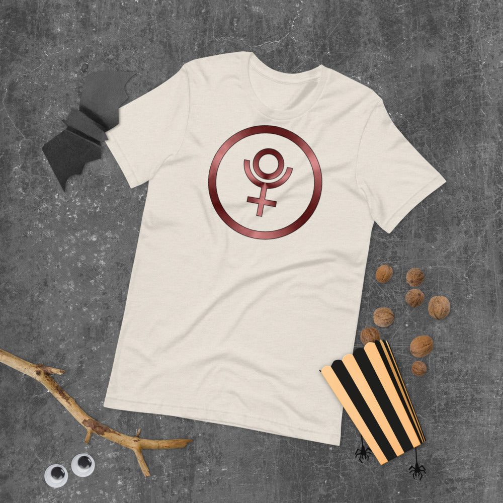Metallic Zodiac Circle - Crimson Pluto - Short-sleeve unisex t-shirt