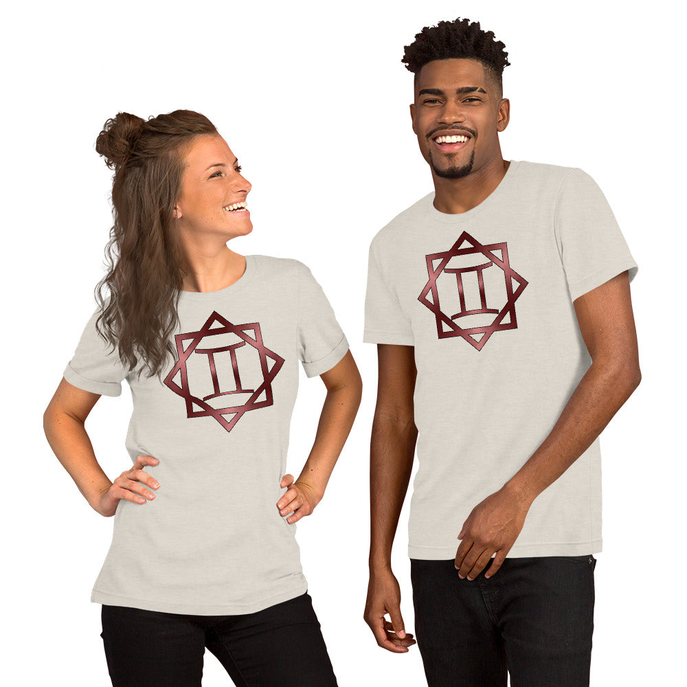 Metallic Zodiac Double-Box - Crimson Gemini - Short-sleeve unisex t-shirt