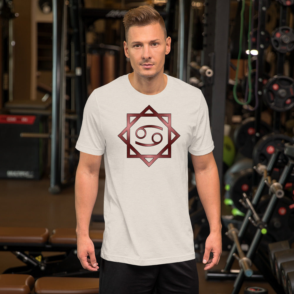 Metallic Zodiac Double-Box - Crimson Cancer - Short-sleeve unisex t-shirt