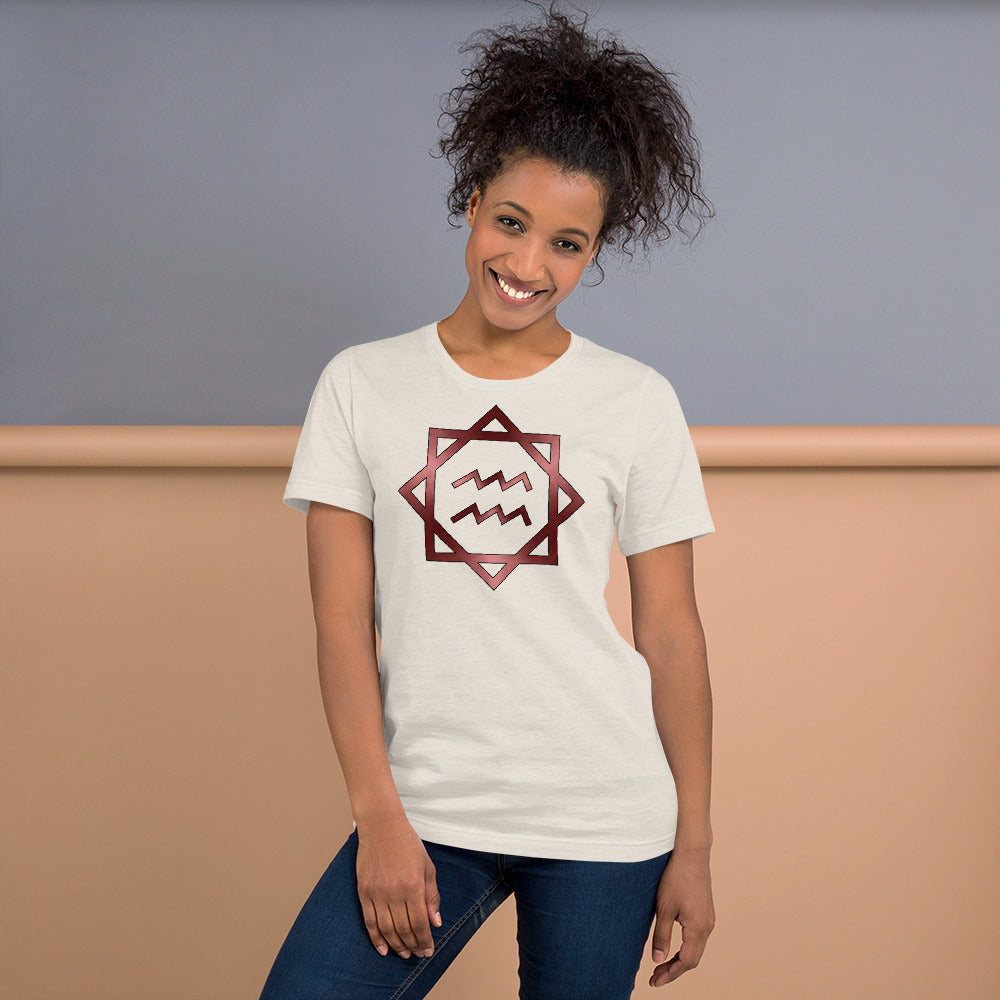 Metallic Zodiac Double-Box - Crimson Aquarius - Short-sleeve unisex t-shirt