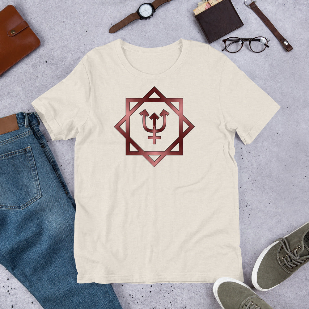 Metallic Zodiac Double-Box - Crimson Neptune - Short-sleeve unisex t-shirt
