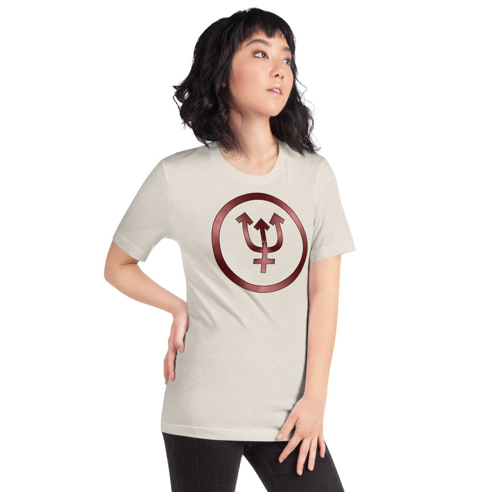 Metallic Zodiac Circle - Crimson Neptune - Short-sleeve unisex t-shirt
