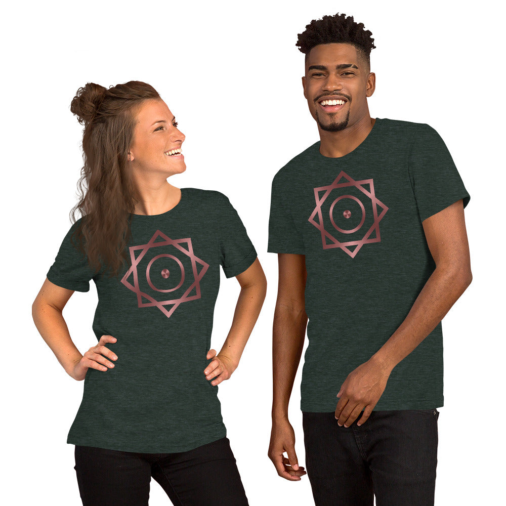 Metallic Zodiac Double-Box - Crimson Sun - Short-sleeve unisex t-shirt