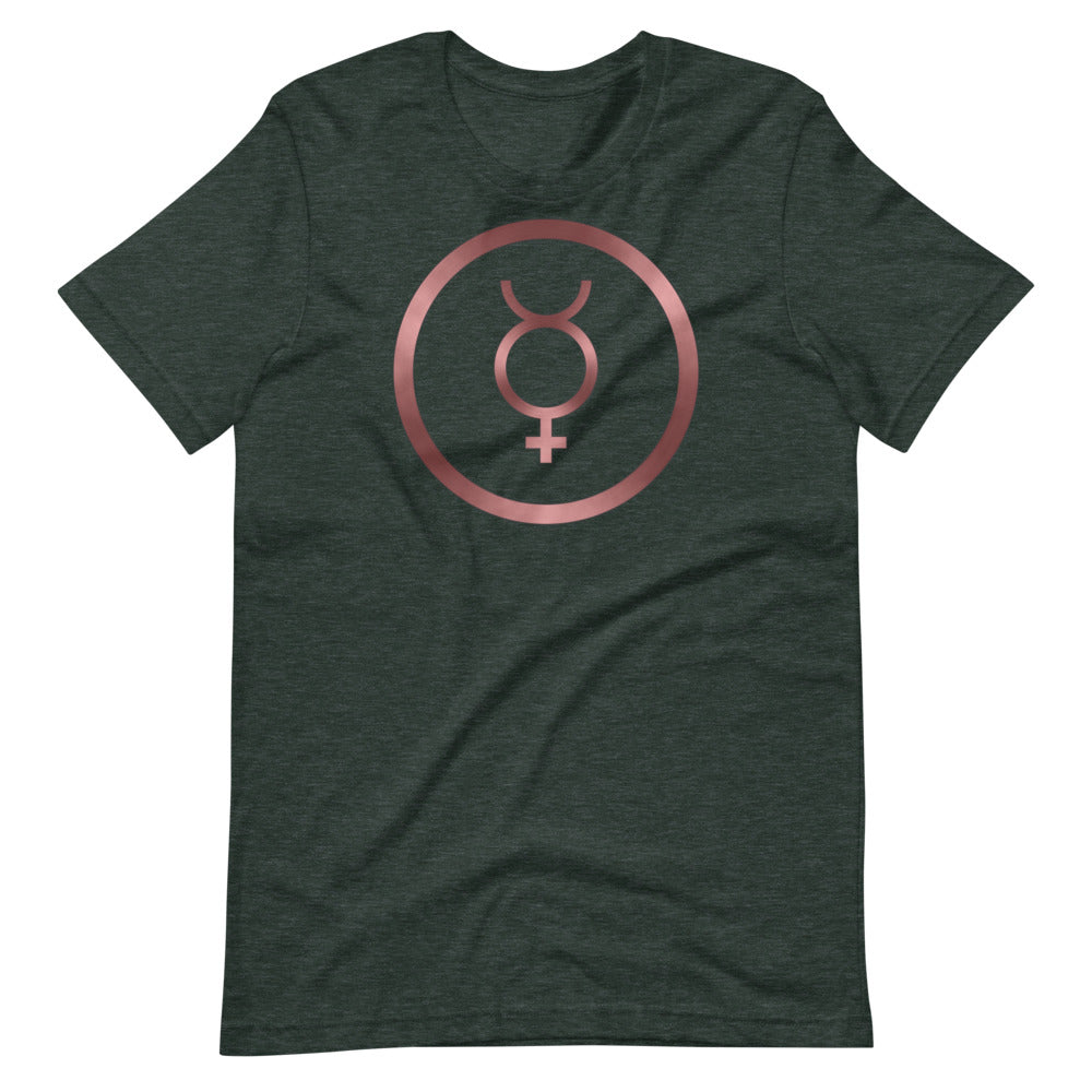 Metallic Zodiac Circle - Crimson Mercury - Short-sleeve unisex t-shirt