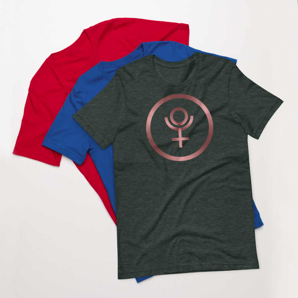 Metallic Zodiac Circle - Crimson Pluto - Short-sleeve unisex t-shirt