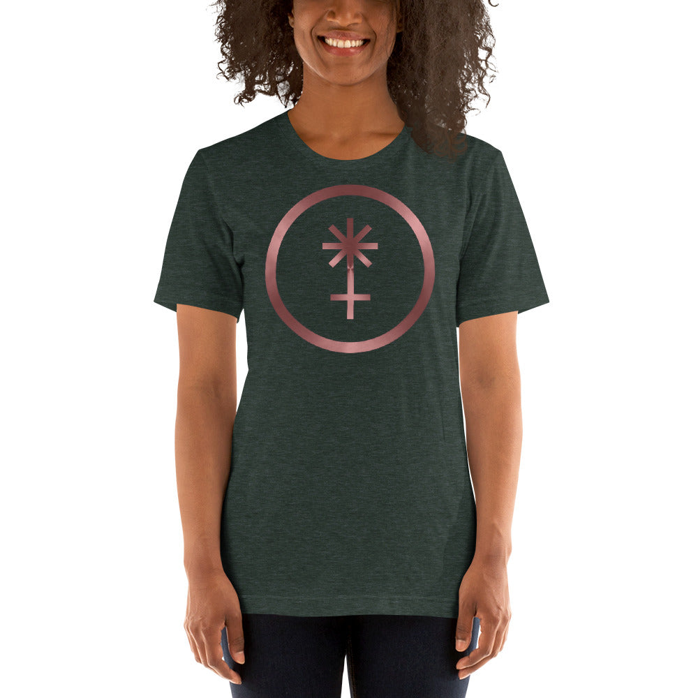 Metallic Zodiac Circle - Crimson Juno - Short-sleeve unisex t-shirt