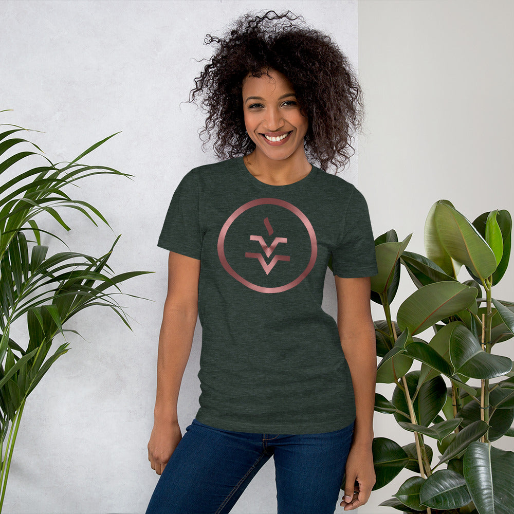 Metallic Zodiac Circle - Crimson Vesta - Short-sleeve unisex t-shirt