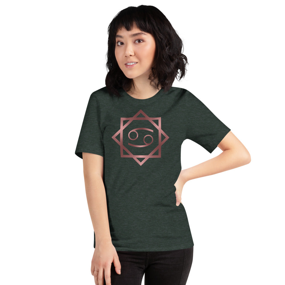 Metallic Zodiac Double-Box - Crimson Cancer - Short-sleeve unisex t-shirt