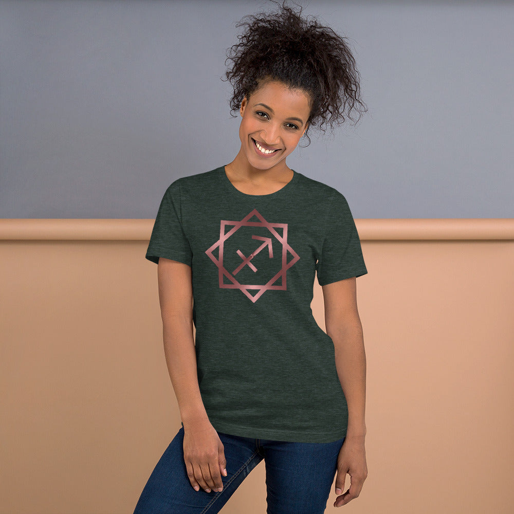 Metallic Zodiac Double-Box - Crimson Sagittarius - Short-sleeve unisex t-shirt