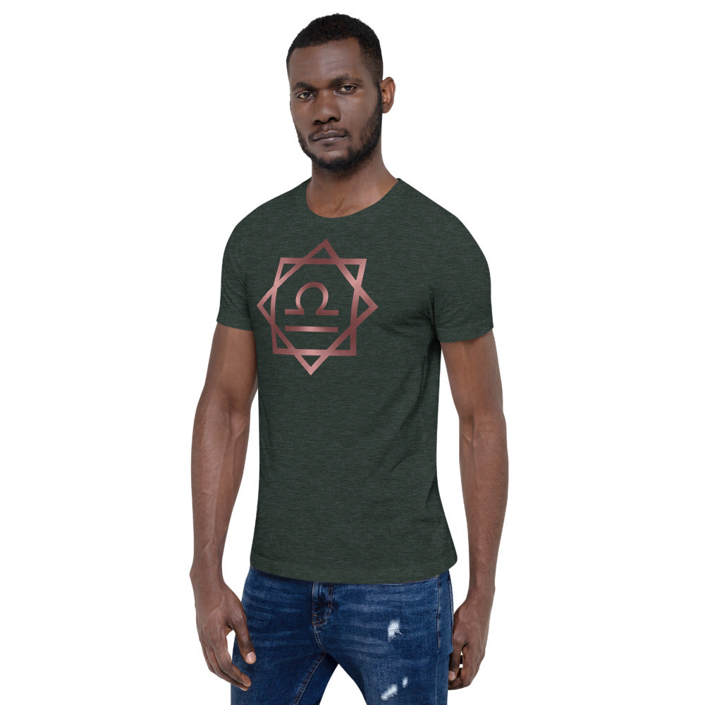 Metallic Zodiac Double-Box - Crimson Libra - Short-sleeve unisex t-shirt