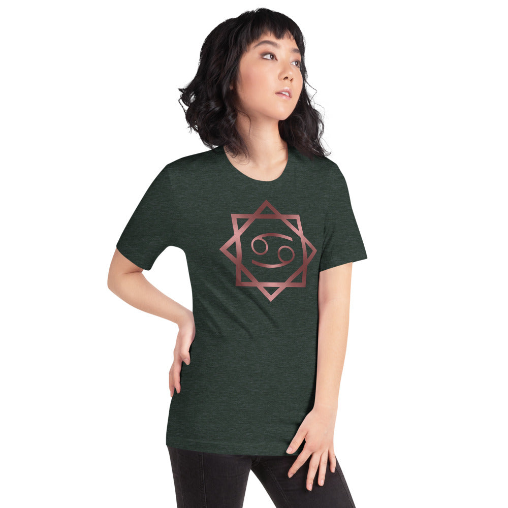 Metallic Zodiac Double-Box - Crimson Cancer - Short-sleeve unisex t-shirt