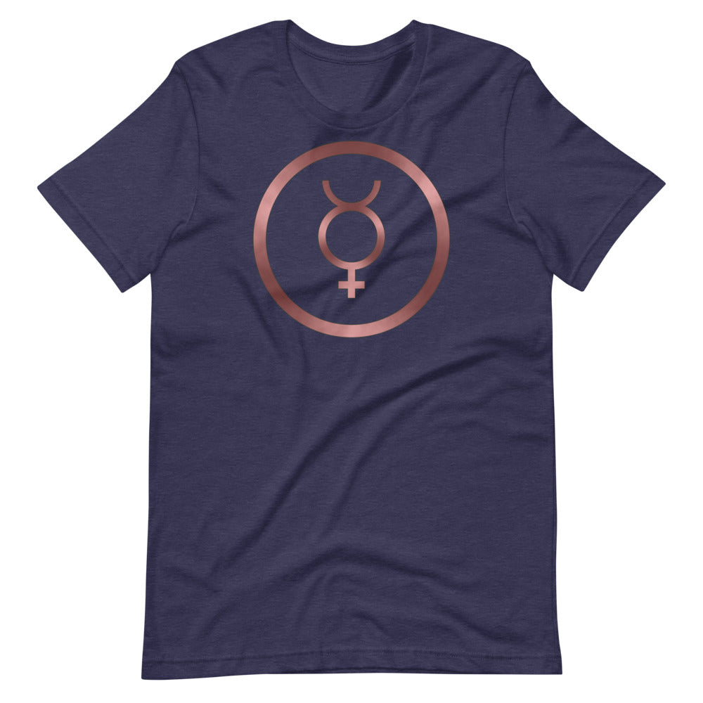 Metallic Zodiac Circle - Crimson Mercury - Short-sleeve unisex t-shirt