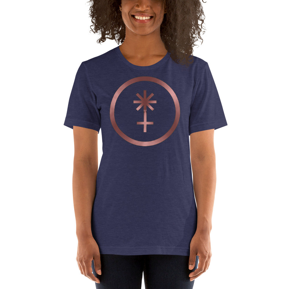 Metallic Zodiac Circle - Crimson Juno - Short-sleeve unisex t-shirt