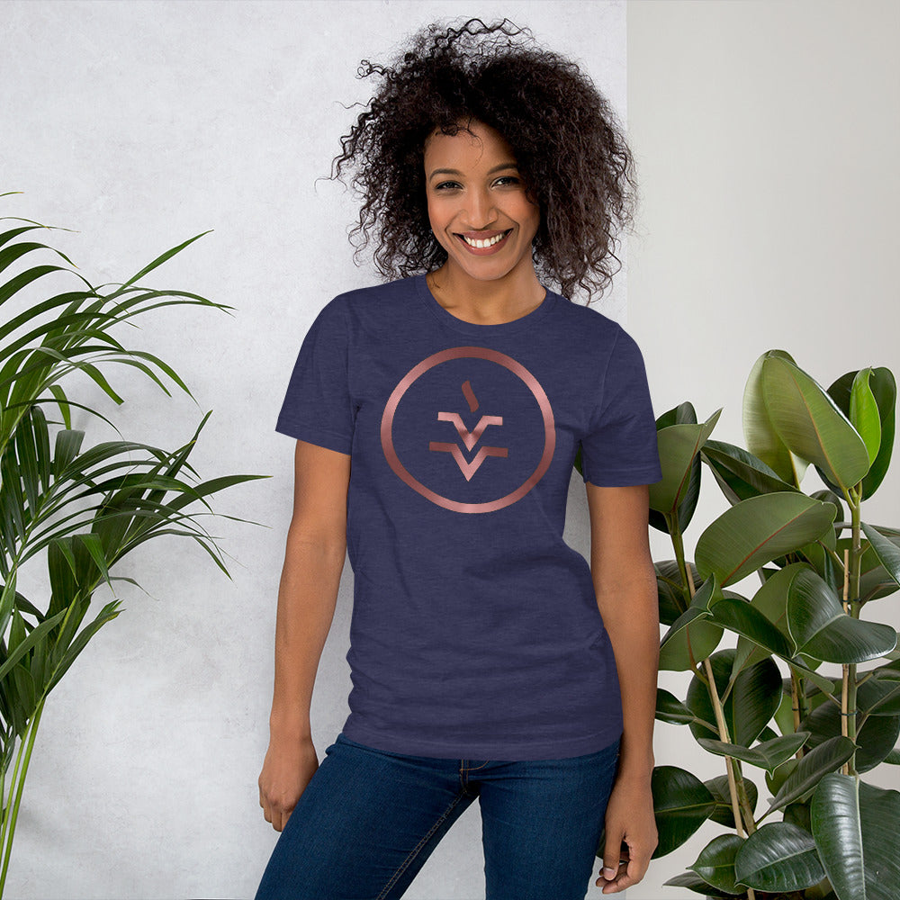 Metallic Zodiac Circle - Crimson Vesta - Short-sleeve unisex t-shirt