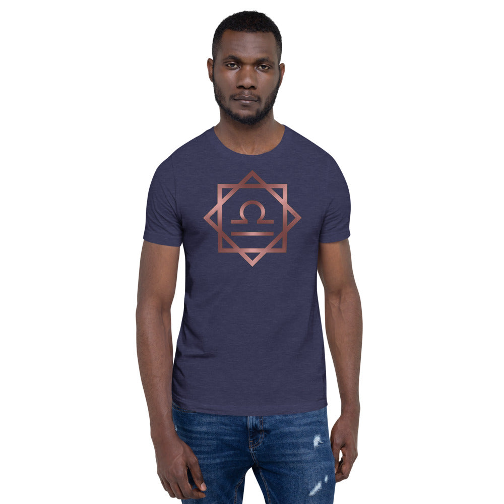 Metallic Zodiac Double-Box - Crimson Libra - Short-sleeve unisex t-shirt