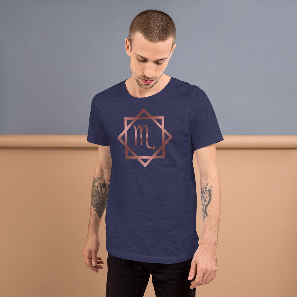 Metallic Zodiac Double-Box - Crimson Scorpio - Short-sleeve unisex t-shirt