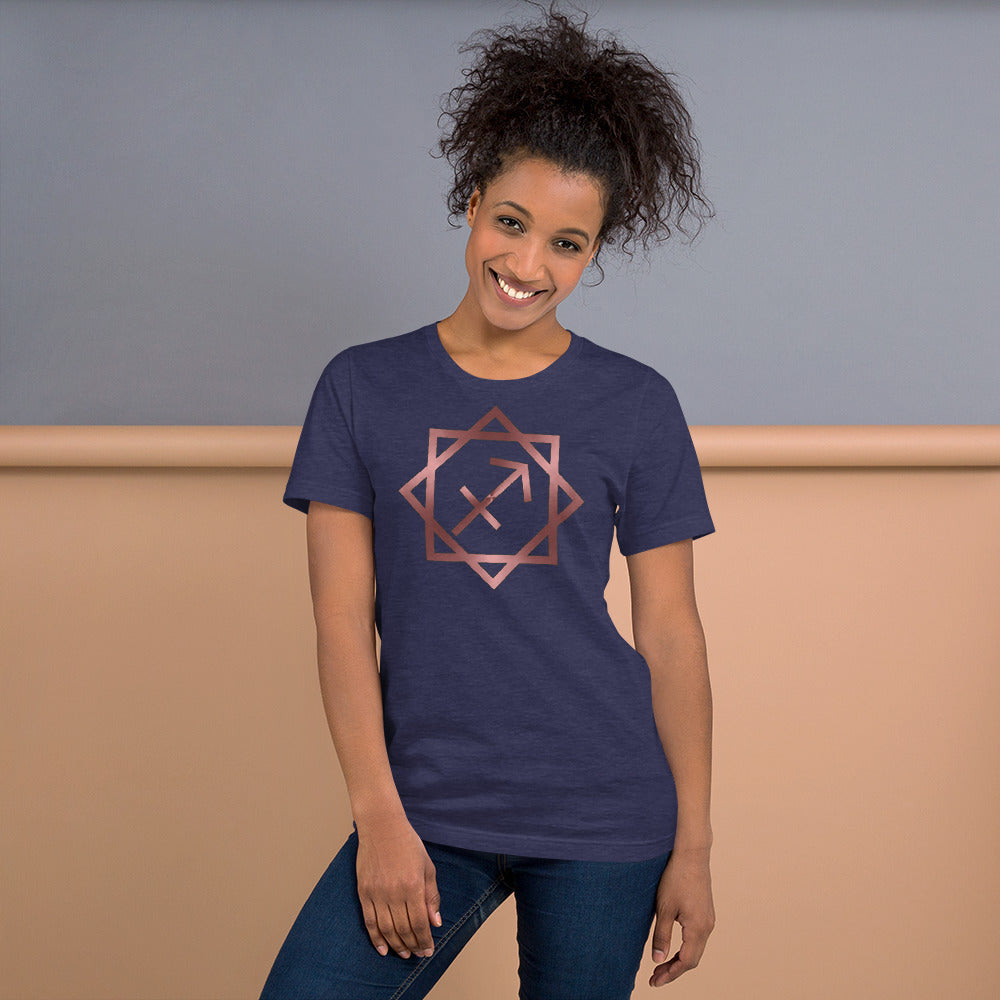 Metallic Zodiac Double-Box - Crimson Sagittarius - Short-sleeve unisex t-shirt