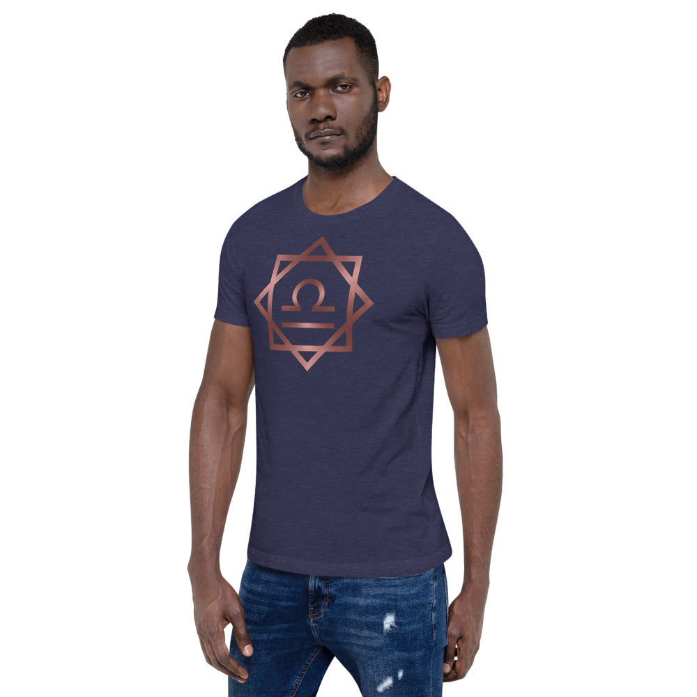 Metallic Zodiac Double-Box - Crimson Libra - Short-sleeve unisex t-shirt