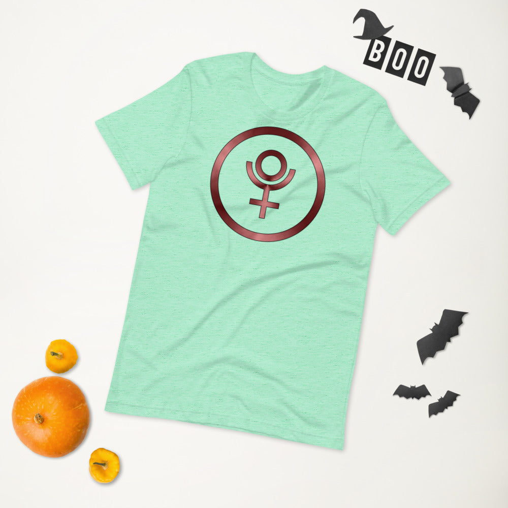 Metallic Zodiac Circle - Crimson Pluto - Short-sleeve unisex t-shirt