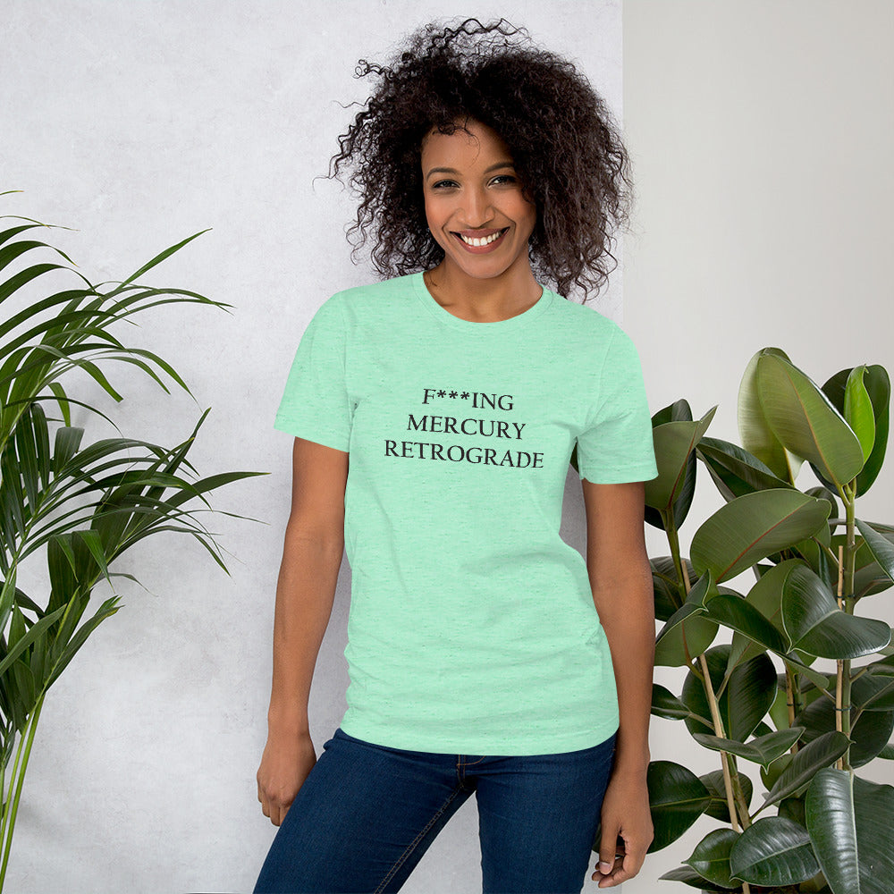 F***ing Mercury Retrograde (Black Text) Light-colored Short-Sleeve Unisex T-Shirt