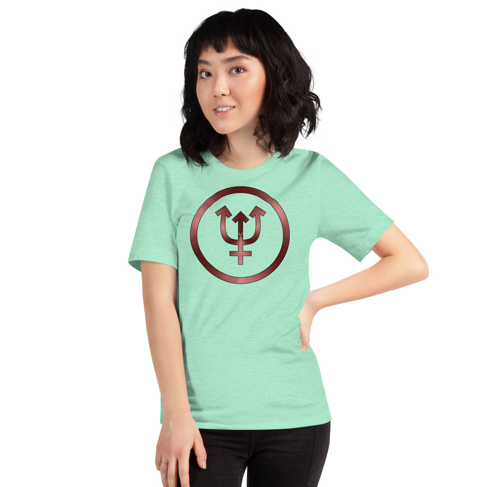 Metallic Zodiac Circle - Crimson Neptune - Short-sleeve unisex t-shirt