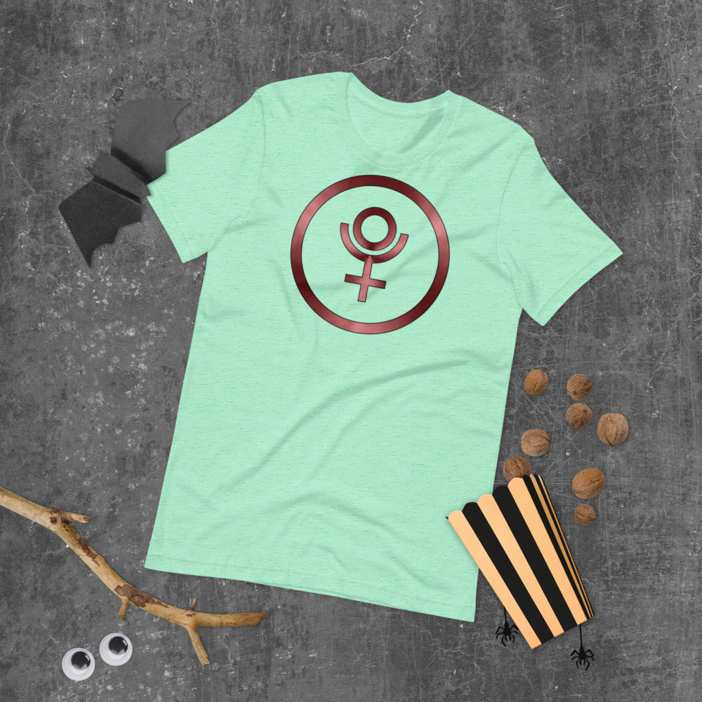 Metallic Zodiac Circle - Crimson Pluto - Short-sleeve unisex t-shirt