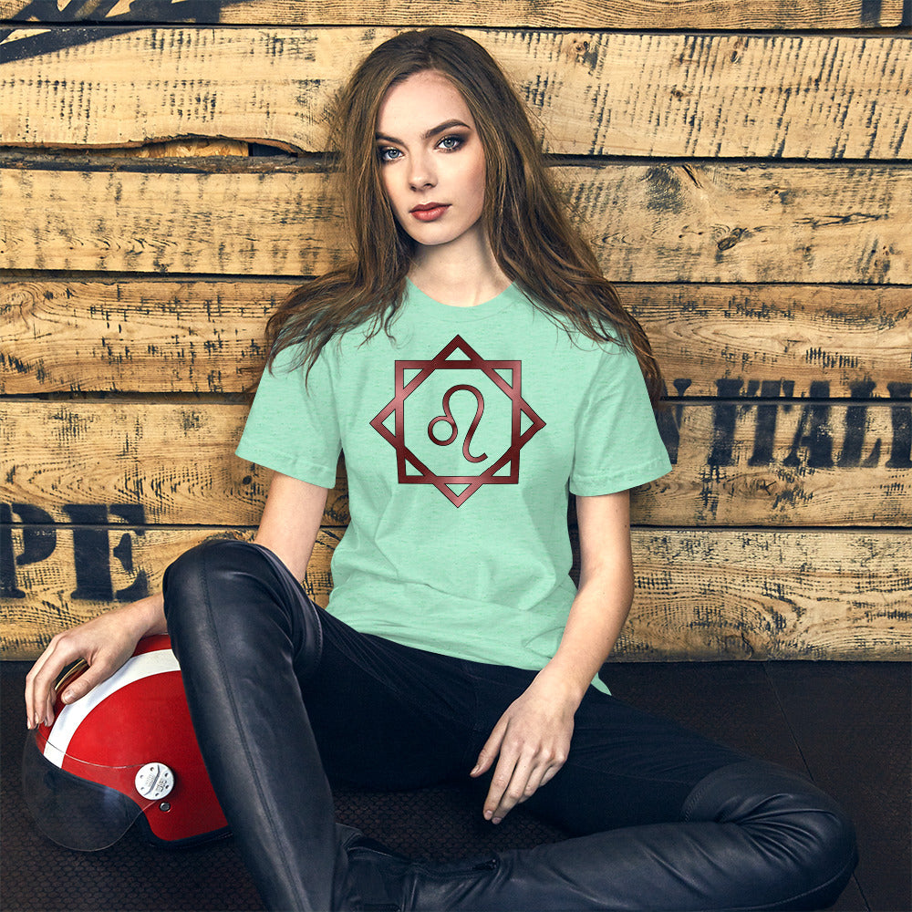 Metallic Zodiac Double-Box - Crimson Leo - Short-sleeve unisex t-shirt