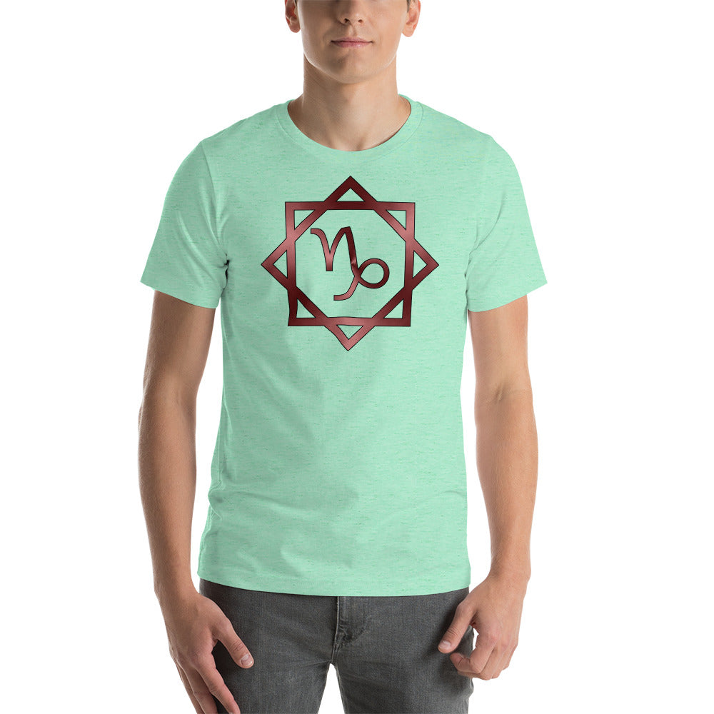 Metallic Zodiac Double-Box - Crimson Capricorn - Short-sleeve unisex t-shirt