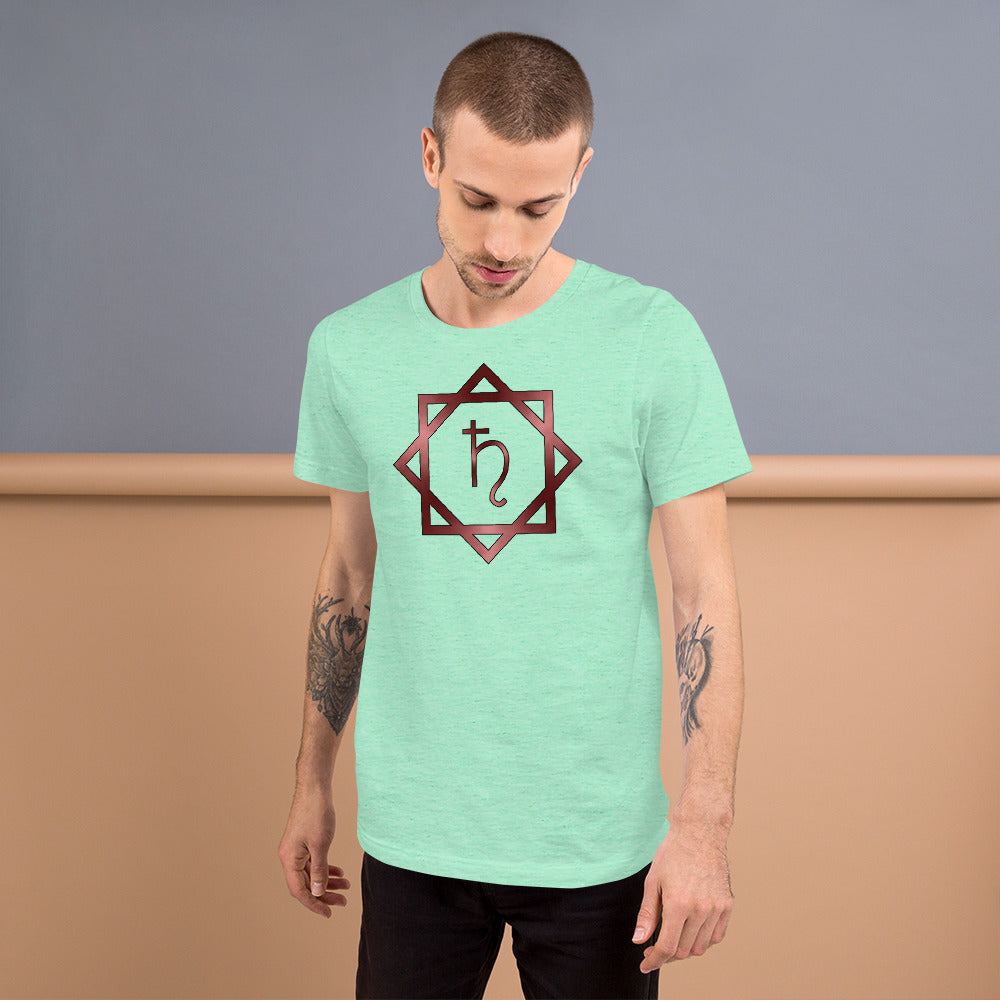 Metallic Zodiac Double-Box - Crimson Saturn - Short-sleeve unisex t-shirt