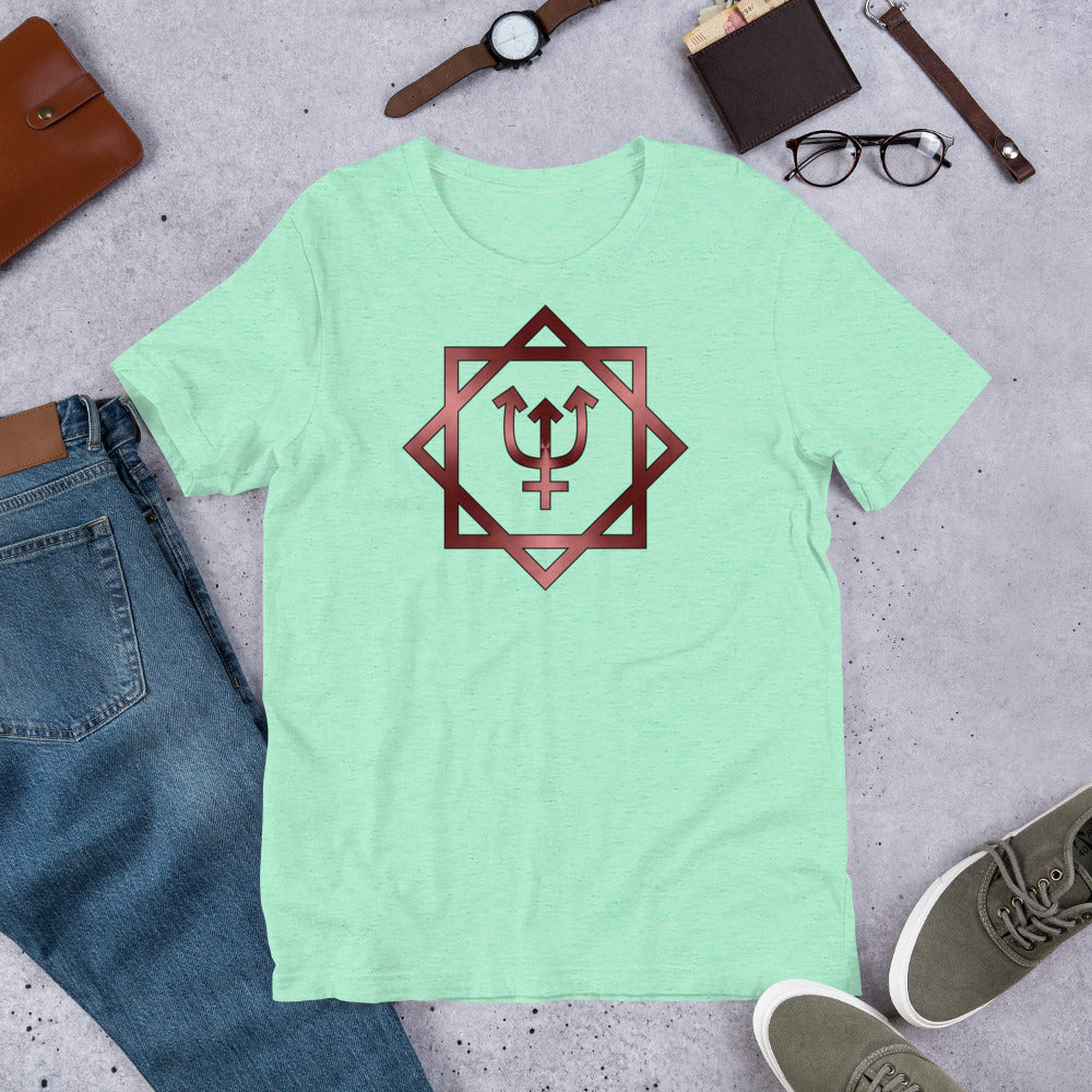 Metallic Zodiac Double-Box - Crimson Neptune - Short-sleeve unisex t-shirt