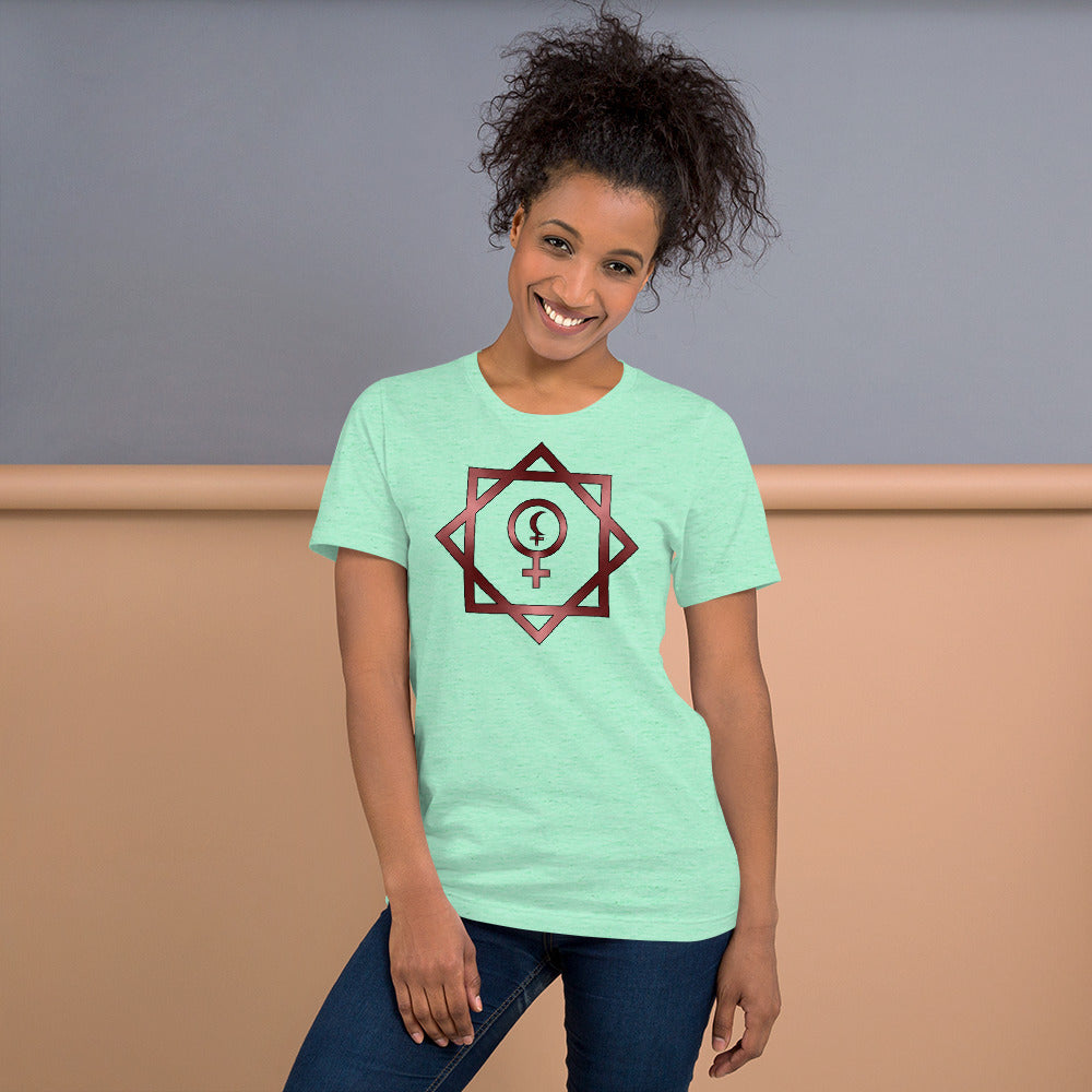 Metallic Zodiac Double-Box - Crimson Divine Feminine - Short-sleeve unisex t-shirt