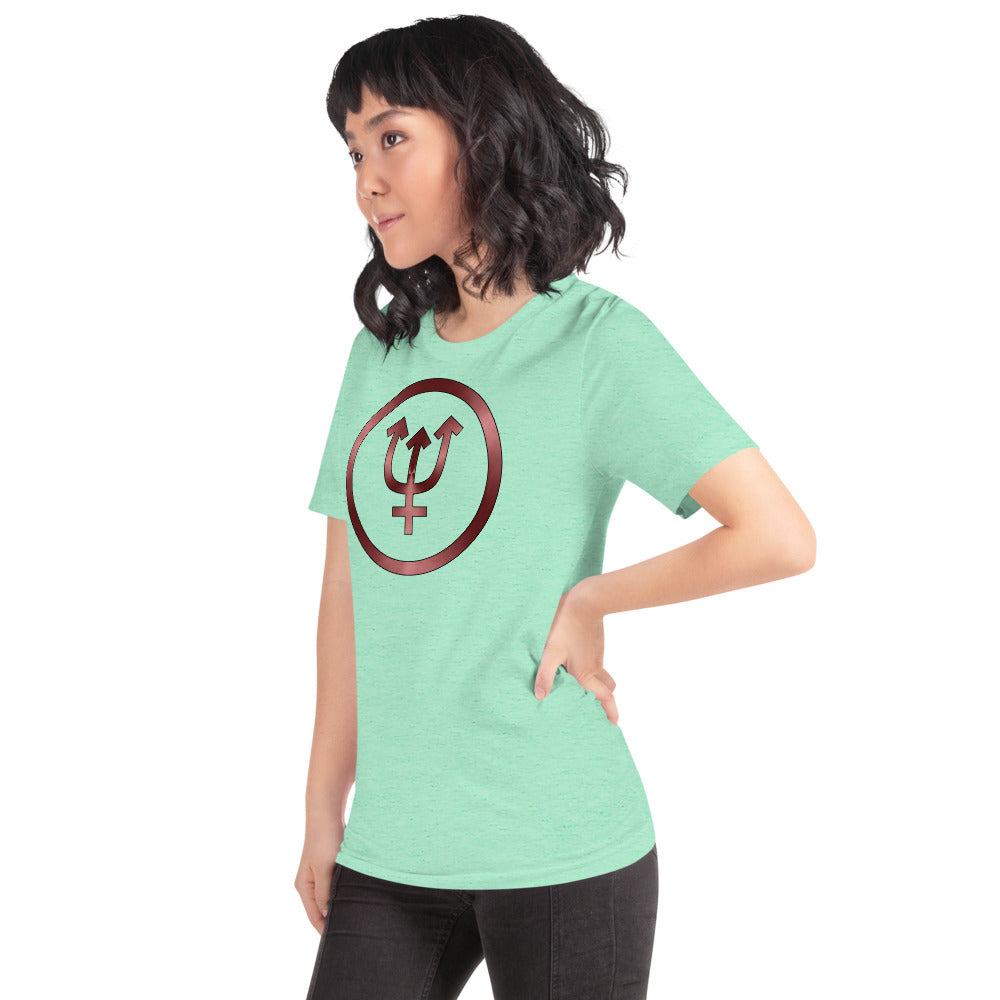 Metallic Zodiac Circle - Crimson Neptune - Short-sleeve unisex t-shirt