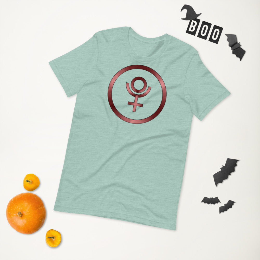 Metallic Zodiac Circle - Crimson Pluto - Short-sleeve unisex t-shirt